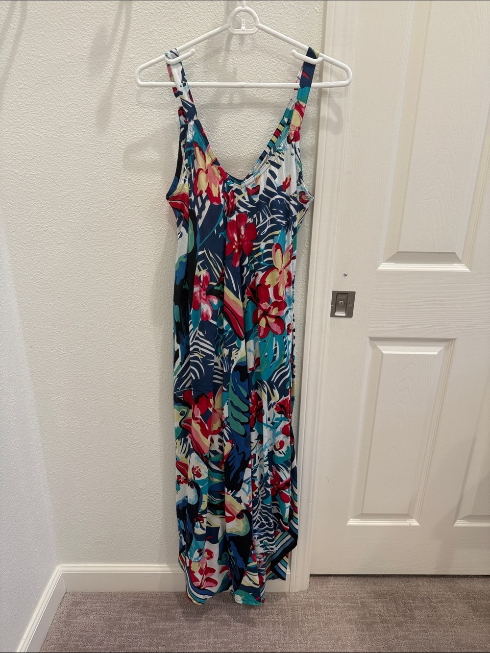 Floral Tropical Maxi Dress - Blue & Multicolor